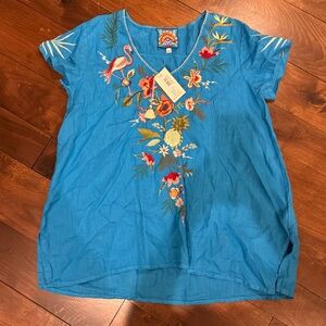 New with tags Johnny Was embroidered linen shirt